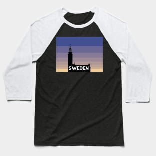 Sweden Stadshus with blue and yellow sunrise Baseball T-Shirt